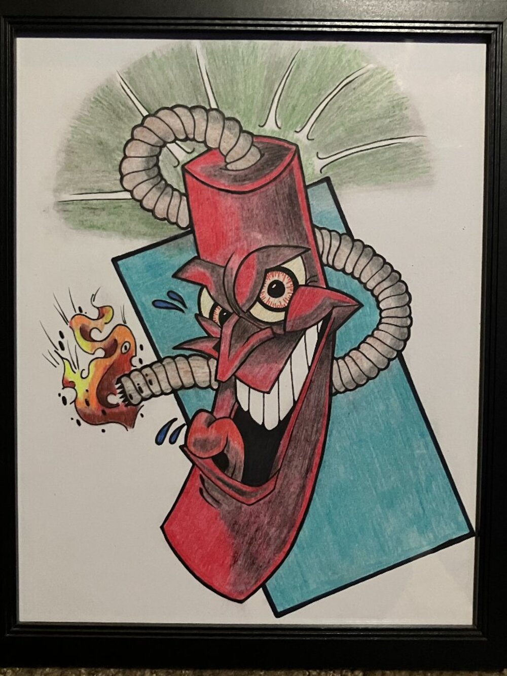 New School Firecracker (Framed)